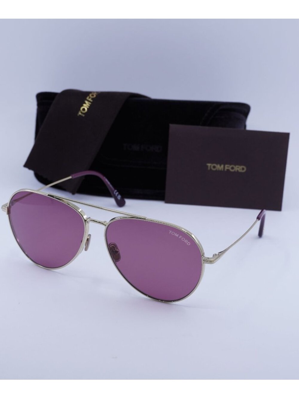 Tom Ford Dashel-02 FT0996 32Y Aviator Sunglasses - Pale Gold \ Violet